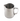 Eine Edelstahl Milchkanne in zylindrische Ausführung einem Schnabel auf der linken Seite zum Eingießen der Milch. Der eckig geformte Griff befindet sich auf der rechten Seite.