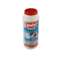 Eine Dose des Kaffeefettlösers Puly Caff 900g. Oben befindet sich die rote Verschlusskappe, darunter die Aufschrift puly Caff plus, darunter ist ein frisch gereinigter Siebträger neben einer Kaffeetasse zu sehen. Unten befindet sich der Schriftzug enjoy your coffee.